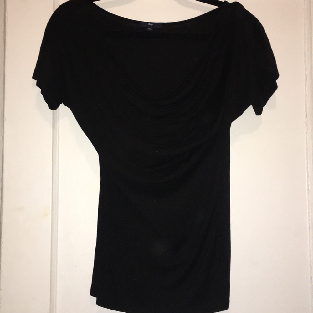 Black top with low scoop neck